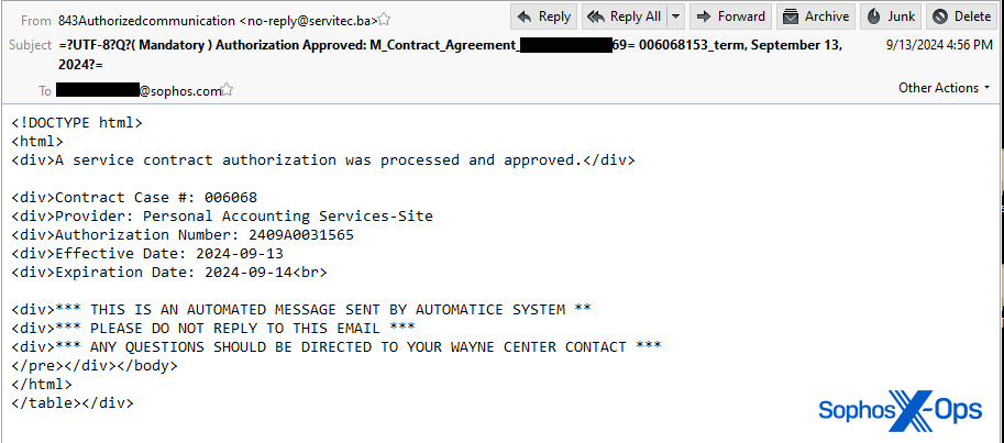 The later quishing email states "any questions should be directed to your Wayne Center contact," presumably meaning, to Batman