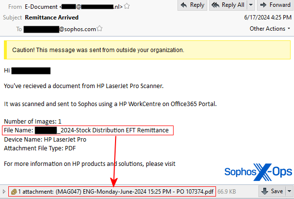 In a second email targeting another employee, the attachment name again mismatched the name in the body. How would a scanner create that subject line?